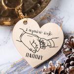 Μπρελόκ Κλειδιών Ξύλινο σε Σχήμα Καρδιά, Δώρο για τον Παππού