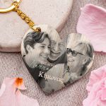 Μπρελόκ Κλειδιών Ξύλινο σε Καρδιά, Δώρο για Παππού & Γιαγιά