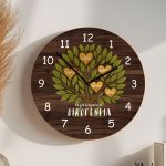 Μεγάλο Αναλογικό Ρολόι με Ονόματα, Δώρο για Παππού & Γιαγιά