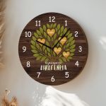 Μεγάλο Αναλογικό Ρολόι με Ονόματα, Δώρο για Παππού & Γιαγιά